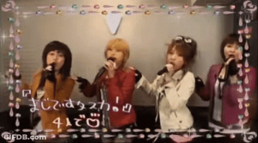 Girls Having Fun In Karaoke GIF