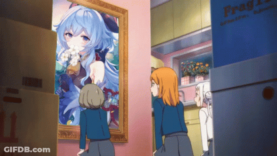 Girls Idolizing Ganyu GIF