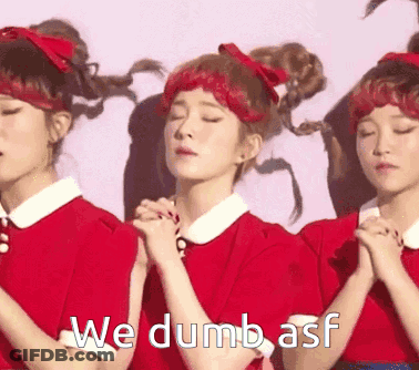 Girls In Red Dresses Praying We Dumb Asf GIF