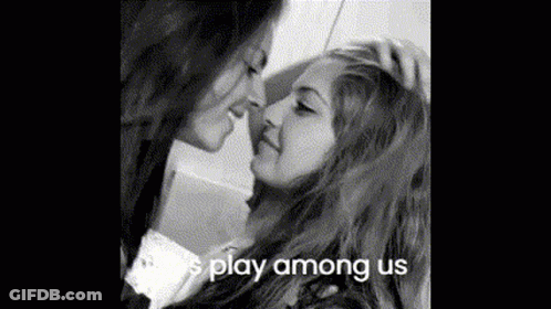 Girls Kissing With Play Among Us GIF