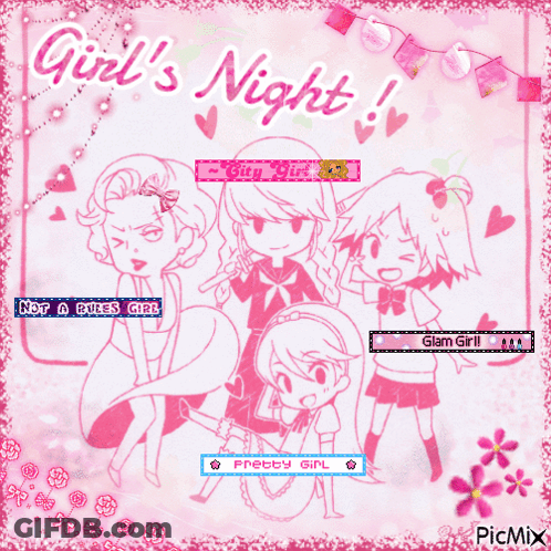Girls Night Greeting Card Group Of Girls GIF