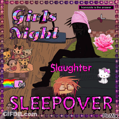 Girls Night Sleepover Poster GIF