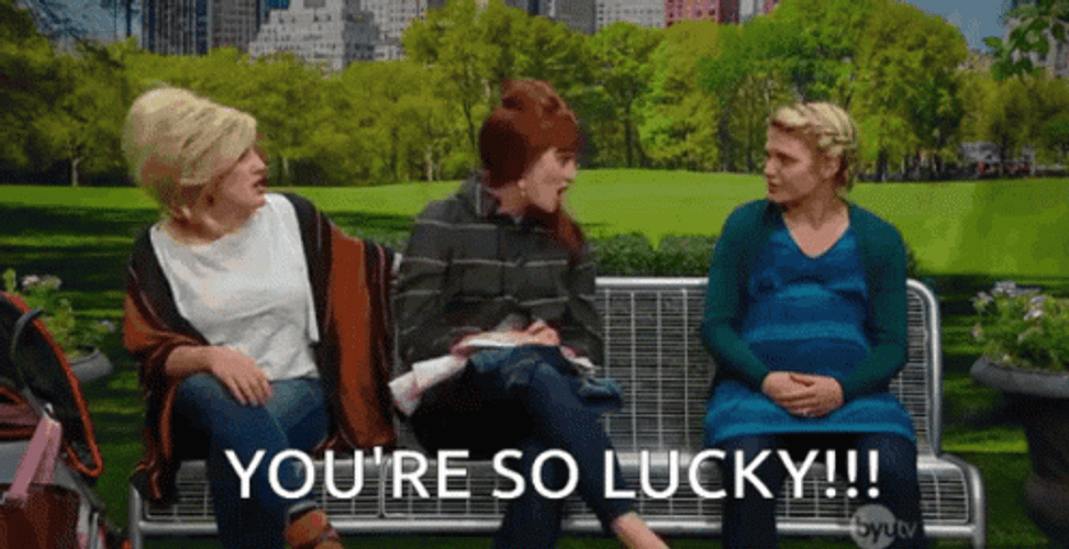 Girls On A Bench You're So Lucky GIF