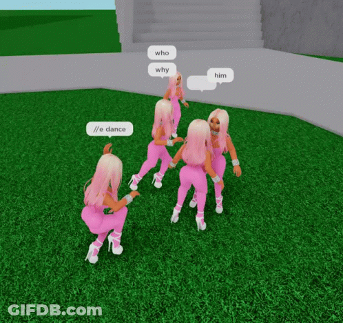 Girls On Lush Green Field Saying Who Why And Him GIF