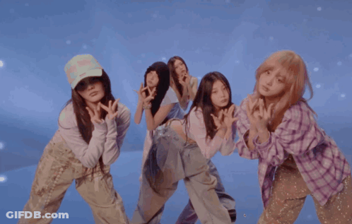 Girls Posing With I Love You Hat GIF