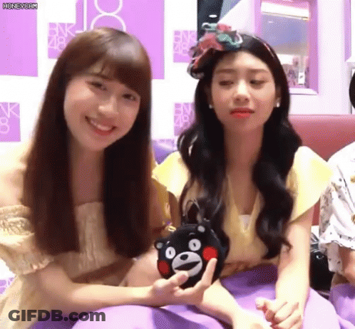 Girls Sitting Next To Each Other With Stuffed Bear GIF