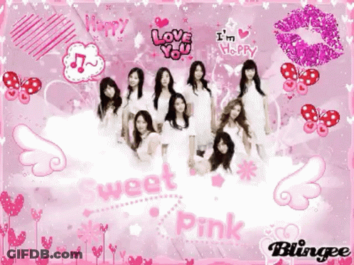 Girls Standing Sweet Pink GIF