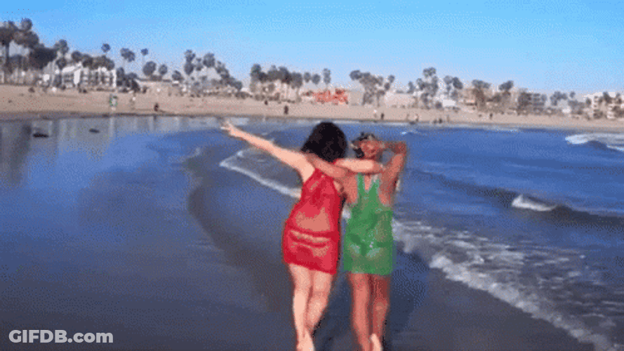 Girls Trip Bestfriends Strolling In Beach GIF