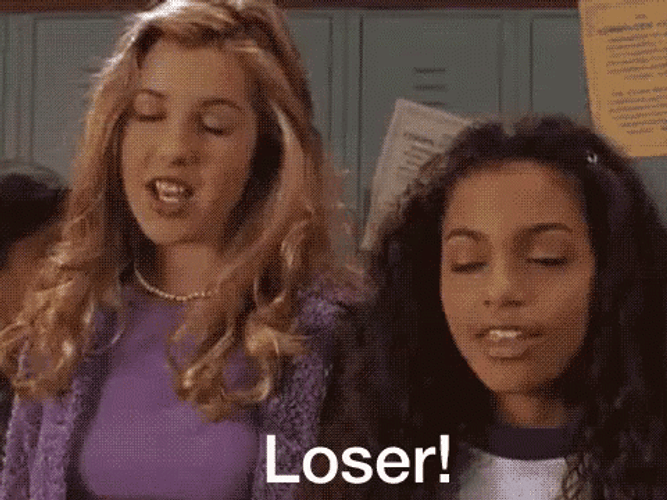 Girly Hey Loser Sign GIF