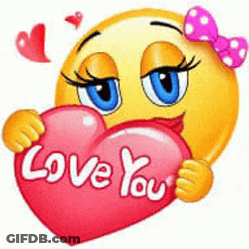 Girly Love Emoji Love You Banner GIF