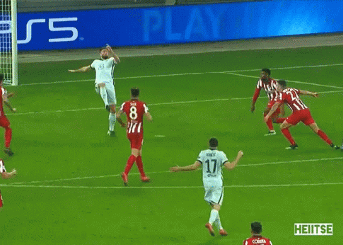 Giroud Almost Flying On The Ring GIF