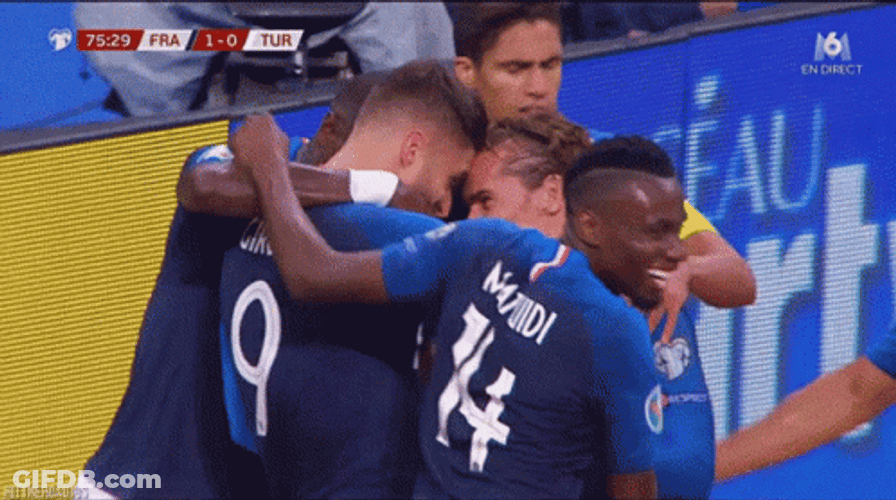 Giroud Team Hug GIF