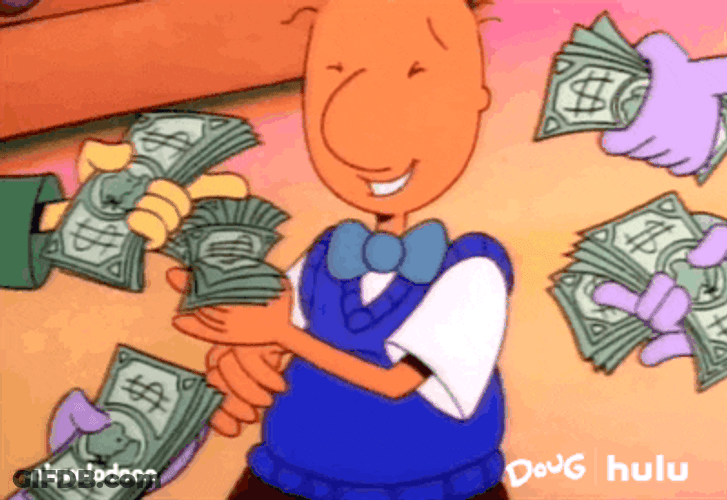 Give Me Money Happy Doug GIF