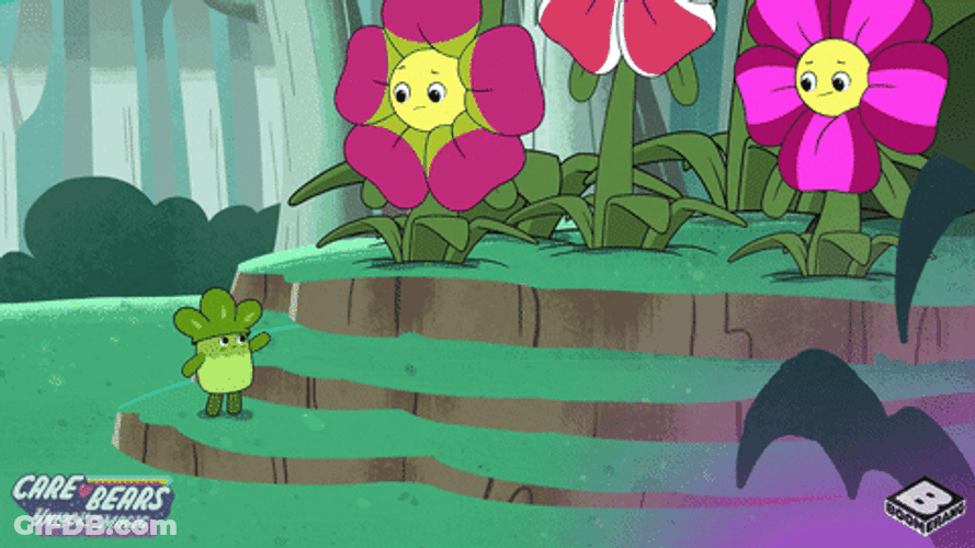 Giving Flowers Cartoon GIF