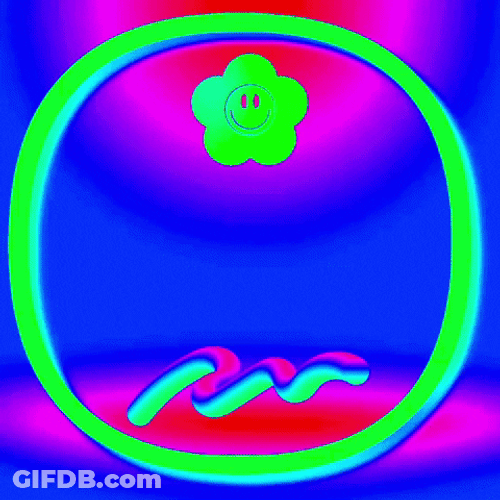 Giving Flowers Colorful Text GIF