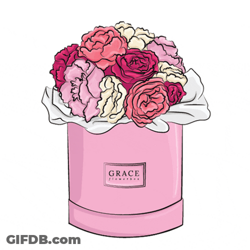 Giving Flowers In Container GIF