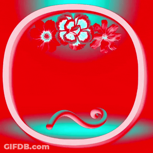 Giving Flowers Moving Text GIF