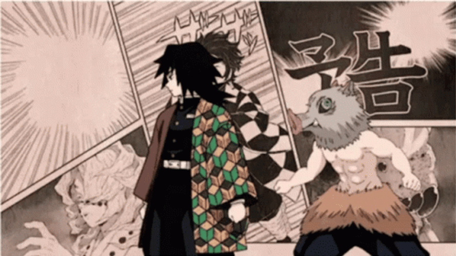 Giyuu Tomioka Inosuke Nani GIF