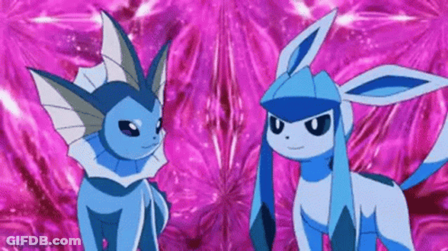 Glaceon Vaporeon Double Attack GIF