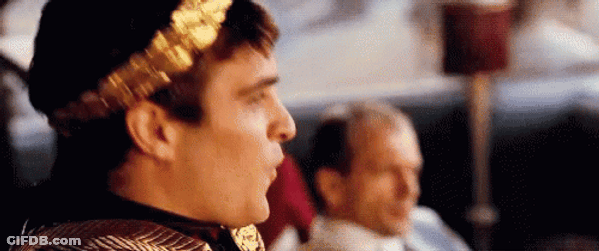 Gladiator Commodus Mocking Reaction GIF