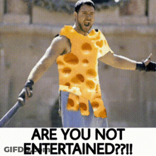 Gladiator Maximus Pizza Suit Meme GIF