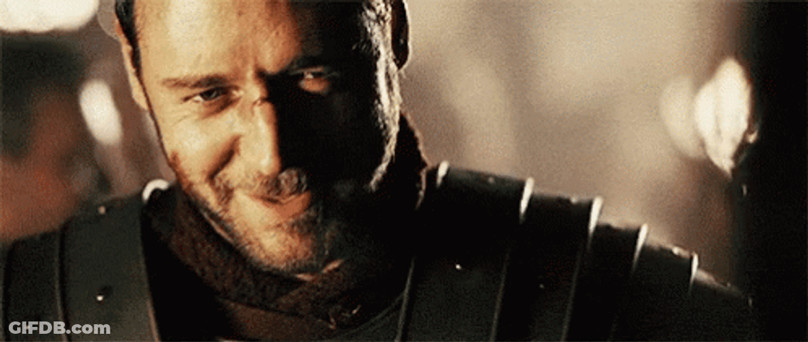 Gladiator Maximus Russel Crow Smiling GIF