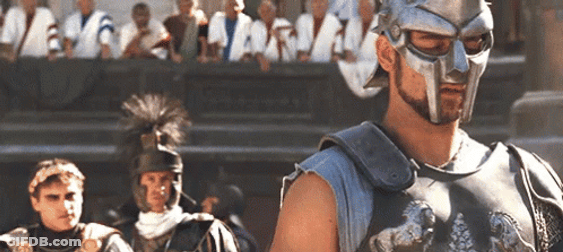 Gladiator Maximus Taking Deep Breaths GIF