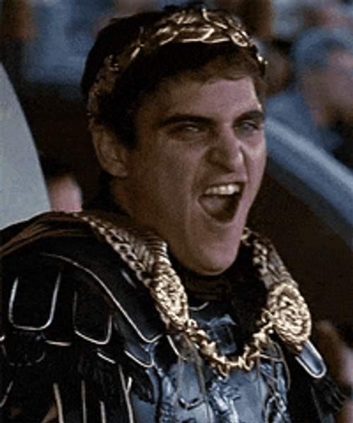 Gladiator Thumbs Up Commodus Excited Tongue Out GIF