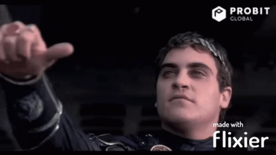 Gladiator Thumbs Up Down Joaquin Phoenix GIF