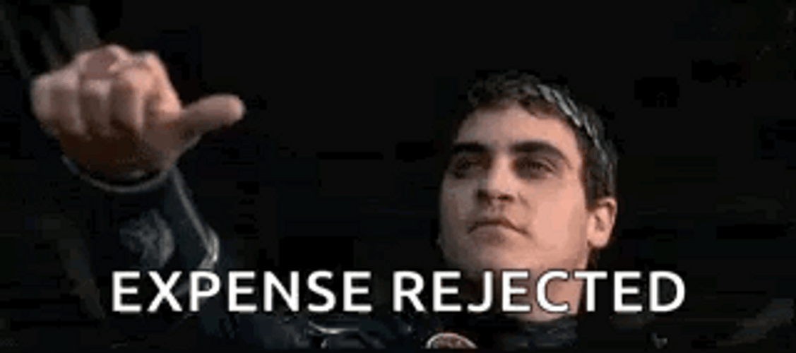 Gladiator Thumbs Up Expense Rejected Meme GIF