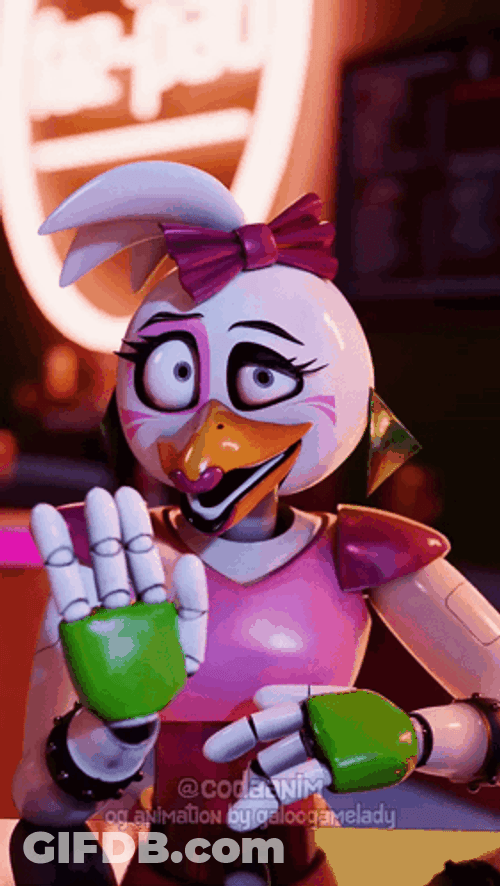 Glam Rock Chica Red Flag Fnaf Meme GIF