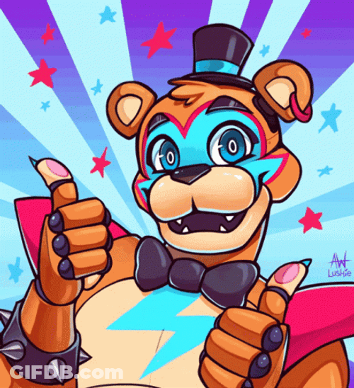Glam Rock Freddy FNAF GIF