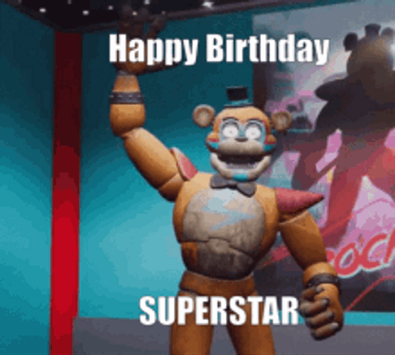 Glamrock Freddy Happy Birthday Superstar GIF
