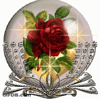 Glass Ball With Red Rose GIF