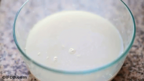 Glass Bowl Filled With White Liquid GIF