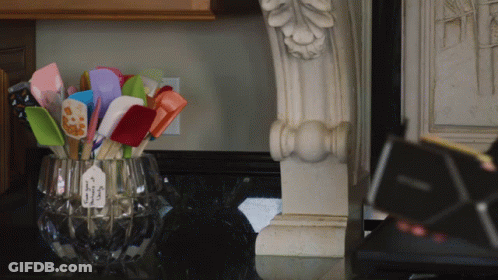 Glass Bowl With Utensils Saying I Love You GIF