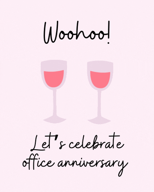 Glass Clinking To Celebrate Work Anniversary GIF