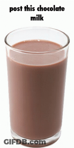 Glass Of Chocolate Milk Saying Post This Chocolate Milk GIF