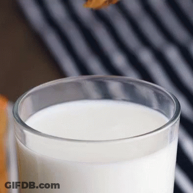 Glass Of Milk On Striped Cloth GIF