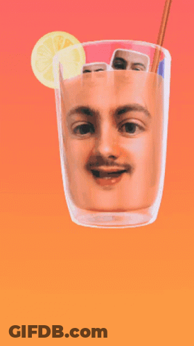 Glass Of Orange Juice With Lemon Slice GIF