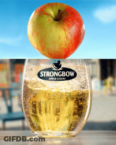 Glass Of Strongbow Apple Cider With Apple GIF