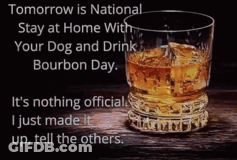 Glass Of Whiskey On Wooden Table GIF
