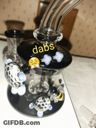 Glass Pipe With Dabs Written On It GIF