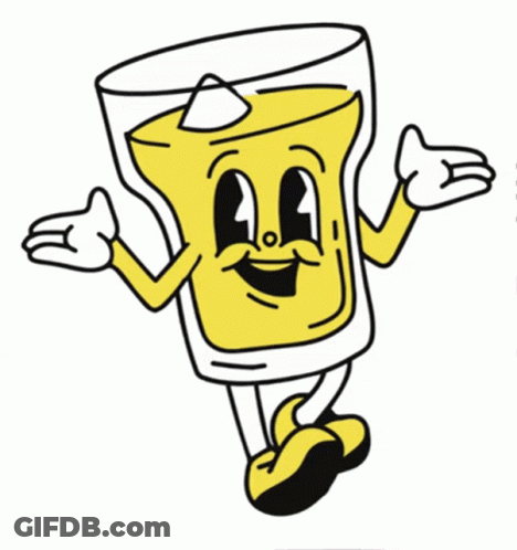Glass With Arms Legs And Face GIF