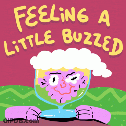 Glass With Face Saying Feeling A Little Buzzed GIF