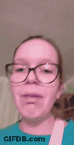 Glasses Girl Blue Shirt Face GIF
