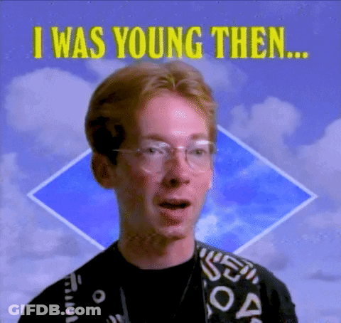 Glasses Man Says I Was Young Then In Yellow GIF