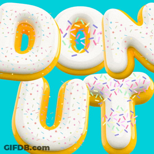 Glazing Donut Cake Text GIF