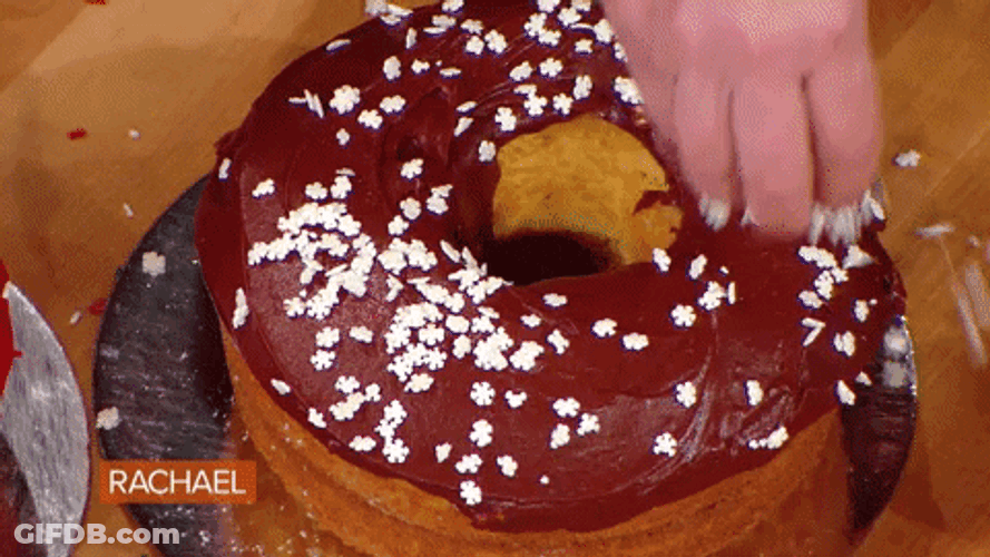 Glazing Giant Donut Cake GIF