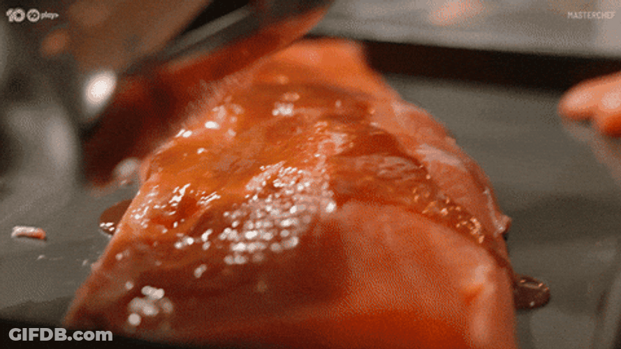 Glazing Smoked Salmon GIF